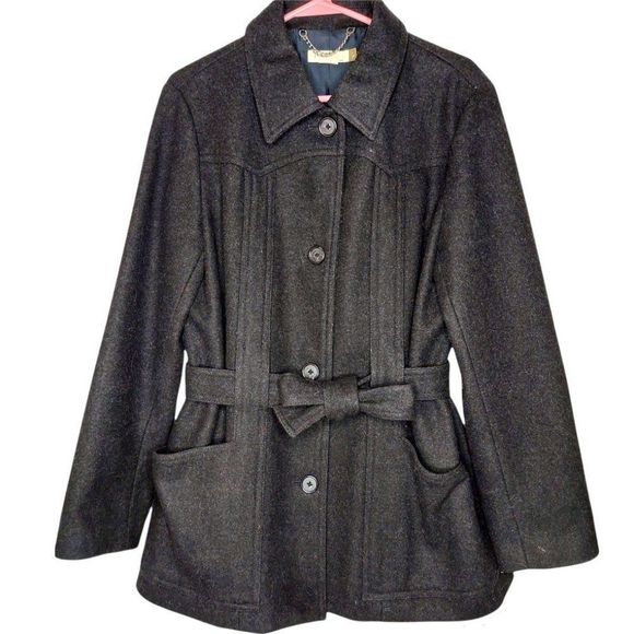 J. Crew Jackets & Coats Jcrew Belted Wool Charcoal Gray Lined